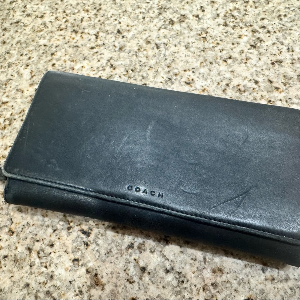 Coach Black Leather Wallet - Vintage and VGC